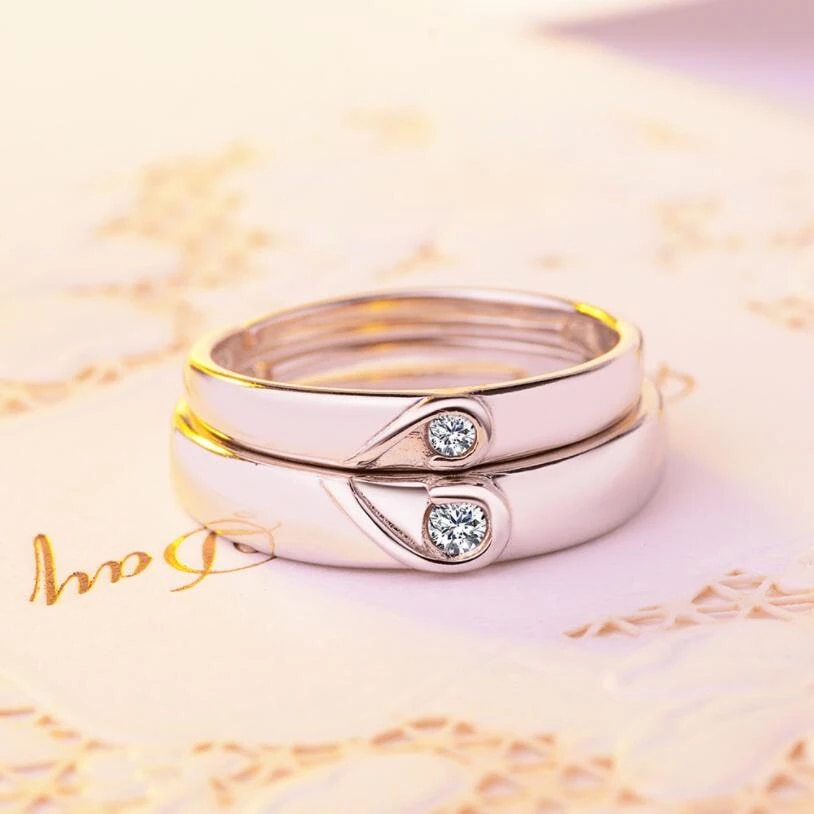 Parringar "Heart" med Cubic Zirconia och i 925 Sterling Silverplätering - 3