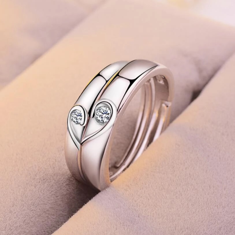 Parringar "Heart" med Cubic Zirconia och i 925 Sterling Silverplätering - 4