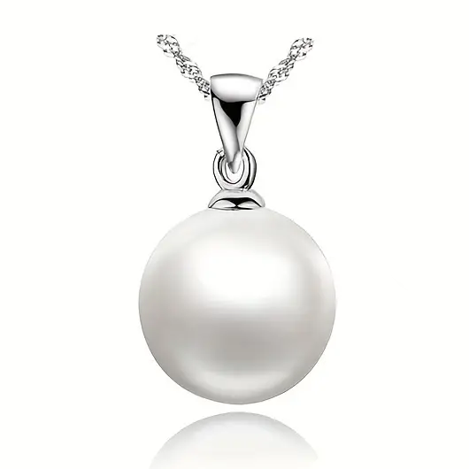 Halsband "Pearl" med kedja i  925 Sterling Silverplätering