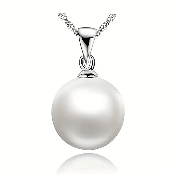 Halsband "Pearl" med kedja i  925 Sterling Silverplätering