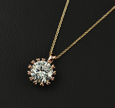 Halsband "Star" med stort hänge i Cubic Zirconia och guldplätering - 4
