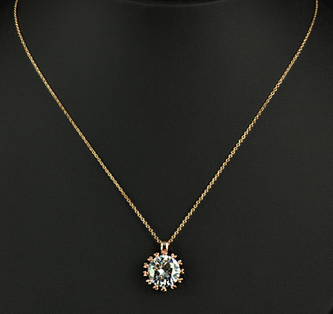 Halsband "Star" med stort hänge i Cubic Zirconia och guldplätering - 6