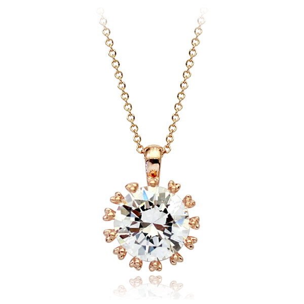 Halsband "Star" med stort hänge i Cubic Zirconia och guldplätering