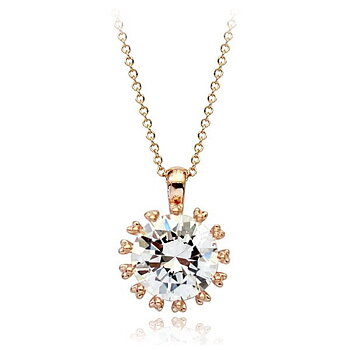 Halsband "Star" med stort hänge i Cubic Zirconia och guldplätering