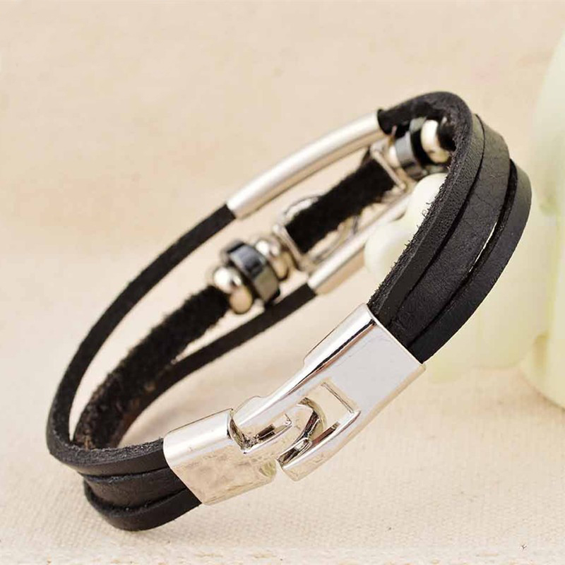 Läderarmband "Infinity" -Svart - 3