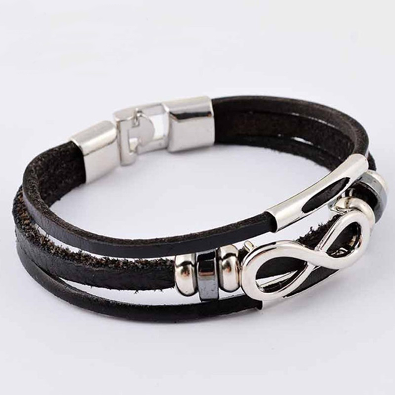 Läderarmband "Infinity" -Svart - 2