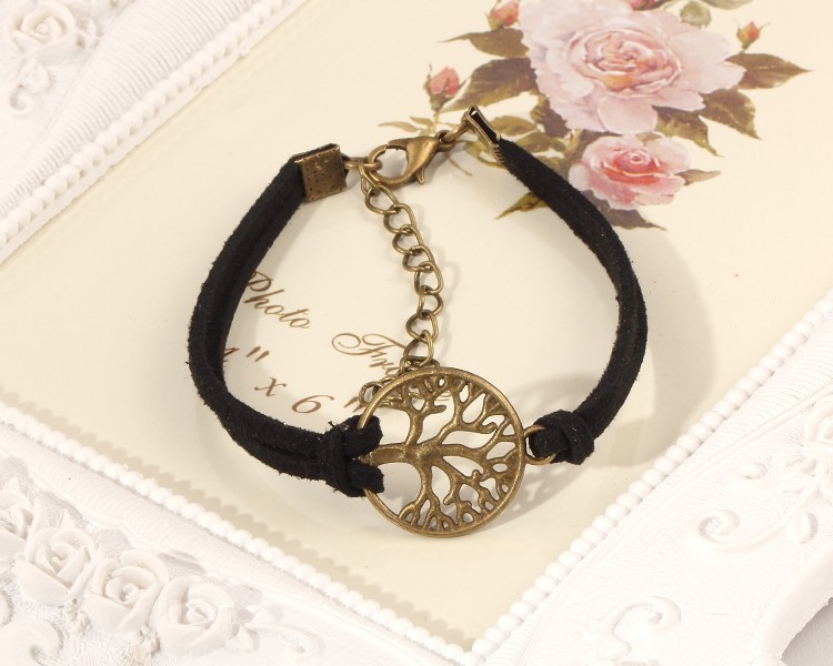 Läderarmband "Tree of Life" -Svart - 2