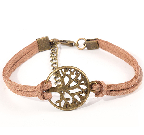 Läderarmband "Tree of Life" -Brun