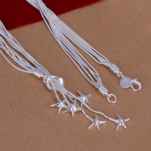 Halsband "Sjöstjärnor" i 925 Sterling Silverplätering - 3