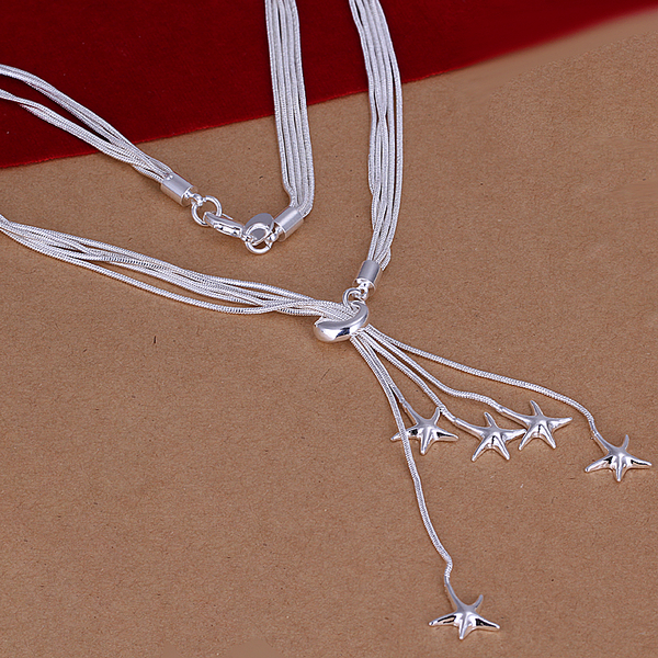 Halsband "Sjöstjärnor" i 925 Sterling Silverplätering - 2
