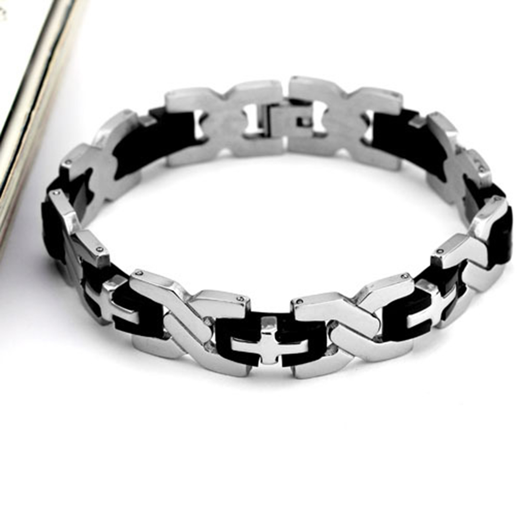 Armband i rostfritt stål och Silikon - 3