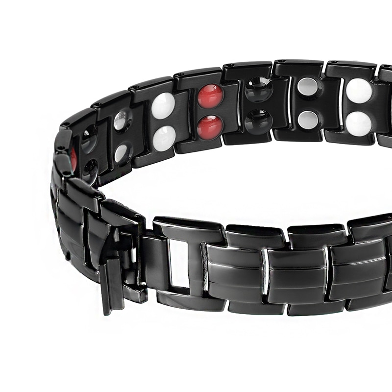 Magnetarmband i rostfritt stål  -Svart - 3