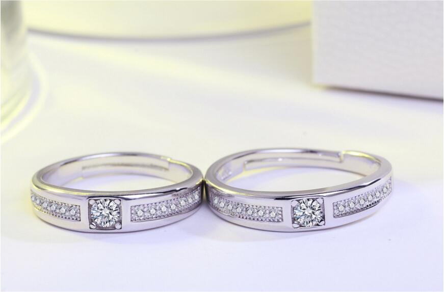 Parringar med Cubic Zirconia och i Platinumplätering - 3
