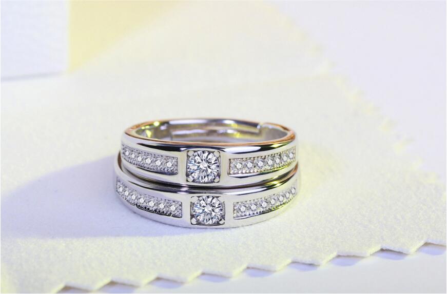 Parringar med Cubic Zirconia och i Platinumplätering - 2
