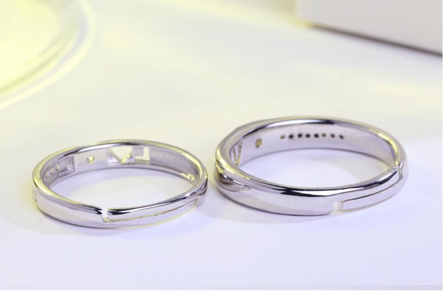 Parringar "LOVE" med Cubic Zirconia och i Platinumplätering - 4