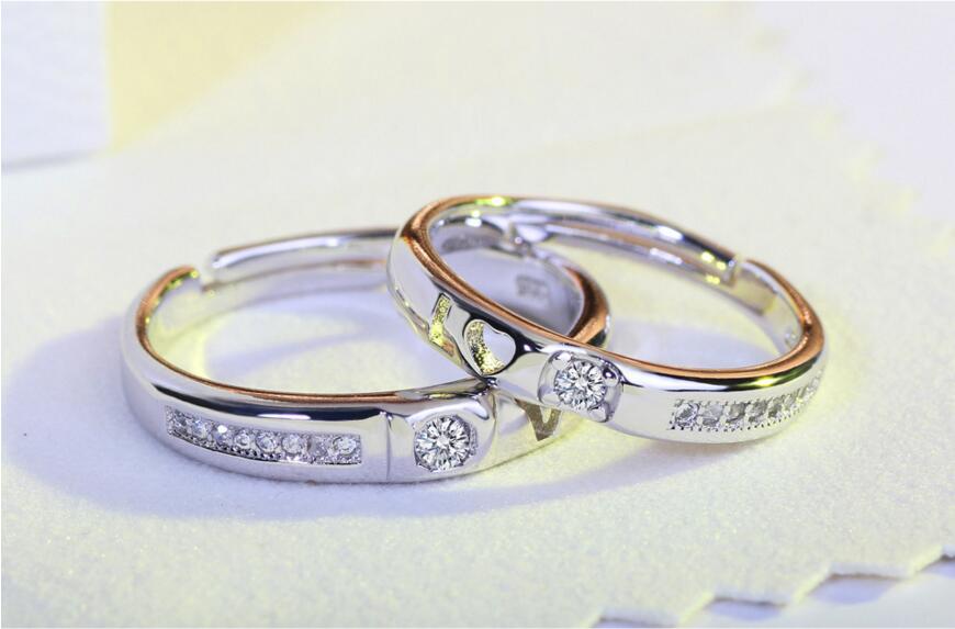 Parringar "LOVE" med Cubic Zirconia och i Platinumplätering - 2
