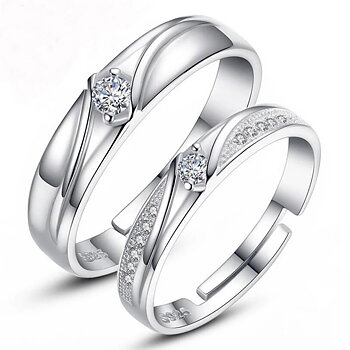 Parringar med Cubic Zirconia och i 925 Sterling silverplätering