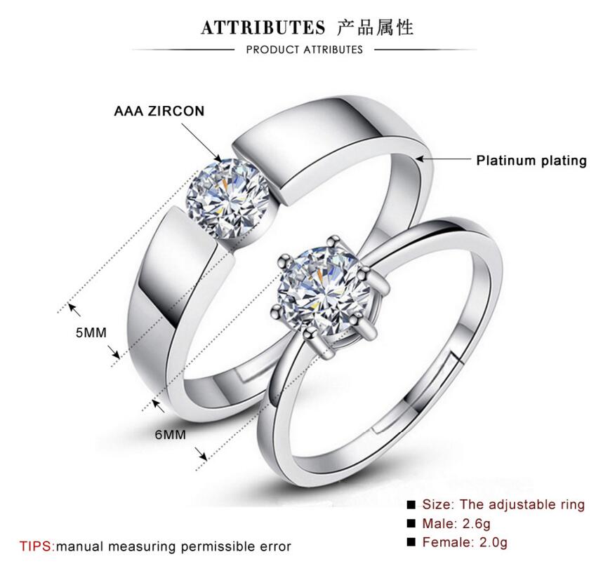 Parringar med Cubic Zirconia och i Platinumplätering - 5