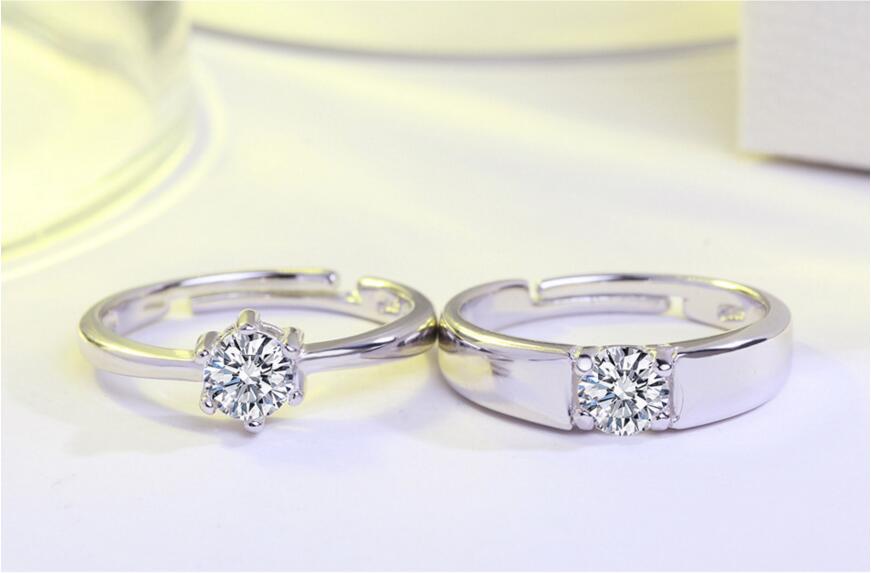 Parringar med Cubic Zirconia och i Platinumplätering - 3