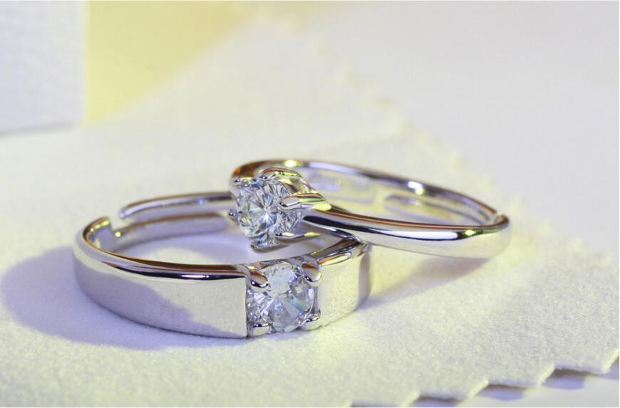 Parringar med Cubic Zirconia och i Platinumplätering - 6