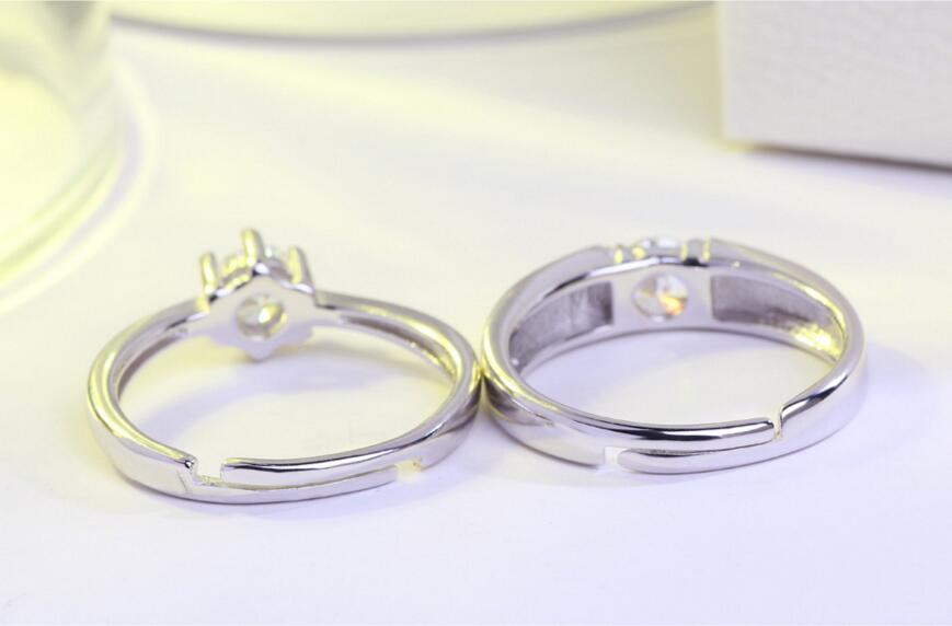 Parringar med Cubic Zirconia och i Platinumplätering - 4