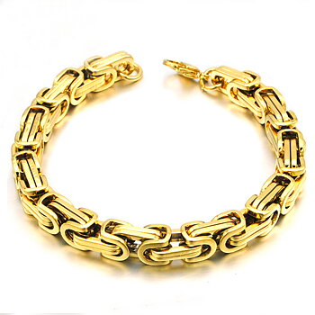 Kejsarlänk -Armband i rostfritt stål -Guld 5mm resp. 8mm