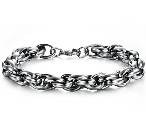 Kungslänk -Armband i rostfritt stål- 6mm