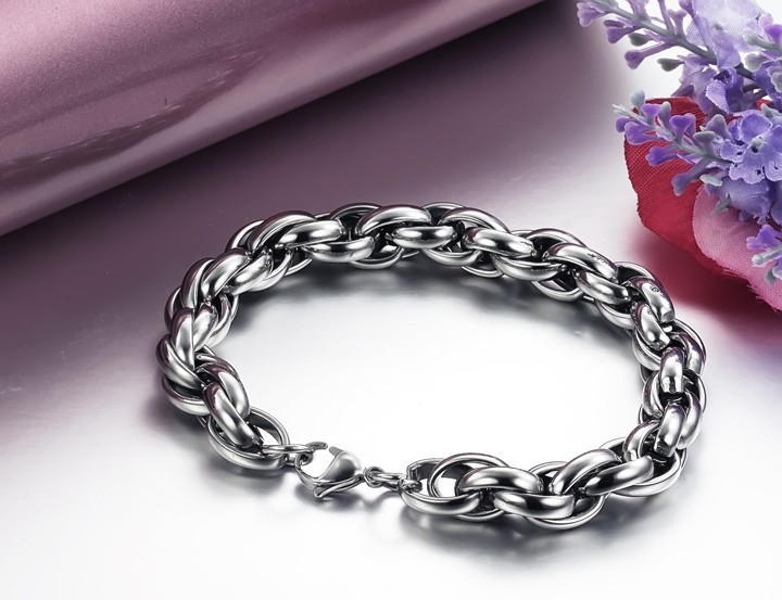 Kungslänk -Armband i rostfritt stål- 6mm - 3