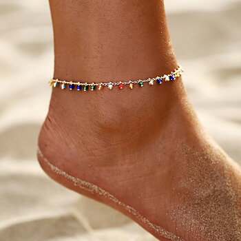 Ankelkedja "Gypsy Pearls" med Guldpläterad kedja