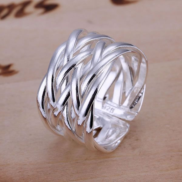 Ring i 925 Sterling Silverplätering  -Öppen - 2