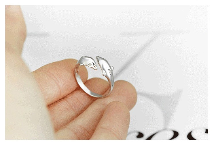 Ring "Dolphins" i 925 Sterling Silverplätering - 9