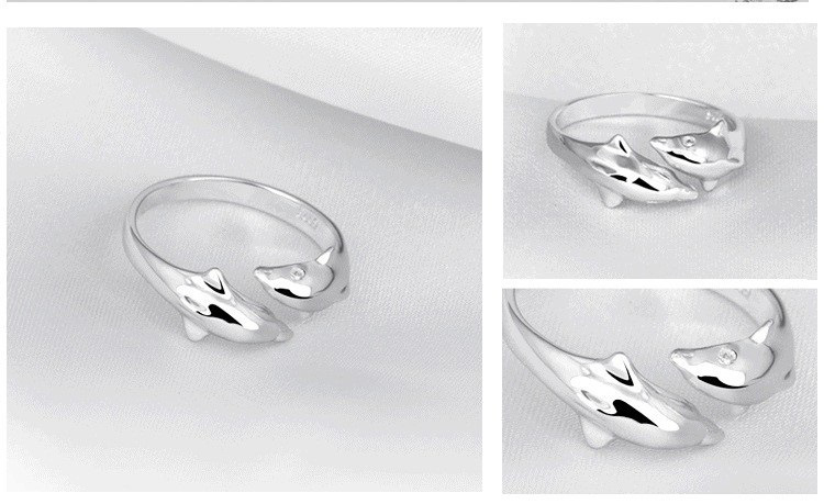 Ring "Dolphins" i 925 Sterling Silverplätering - 10