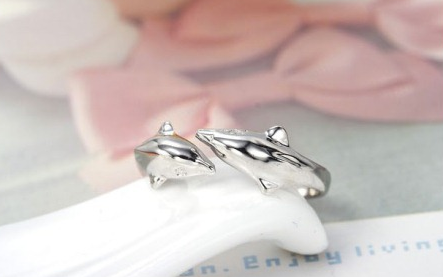 Ring "Dolphins" i 925 Sterling Silverplätering - 5