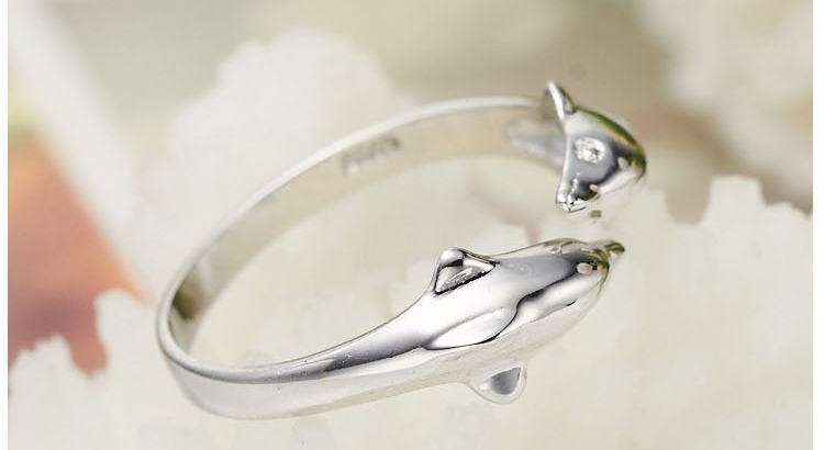 Ring "Dolphins" i 925 Sterling Silverplätering - 4