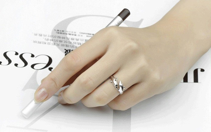 Ring "Dolphins" i 925 Sterling Silverplätering - 7