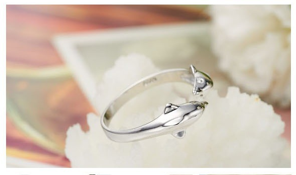 Ring "Dolphins" i 925 Sterling Silverplätering - 3
