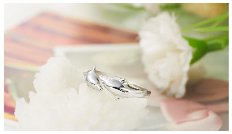 Ring "Dolphins" i 925 Sterling Silverplätering - 2