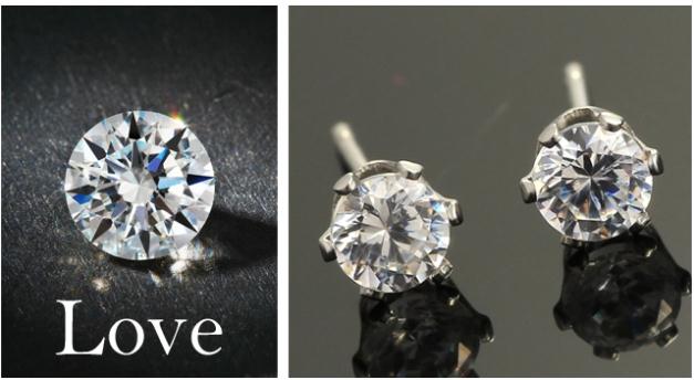 Örhängen med liten sten av 0,4 Cubic Zirconia och i rostfritt stål - 2