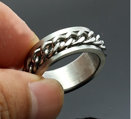 Ring "Chain" i rosfritt stål - 3