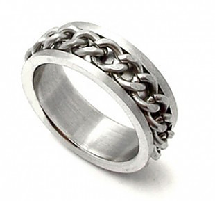 Ring "Chain" i rosfritt stål