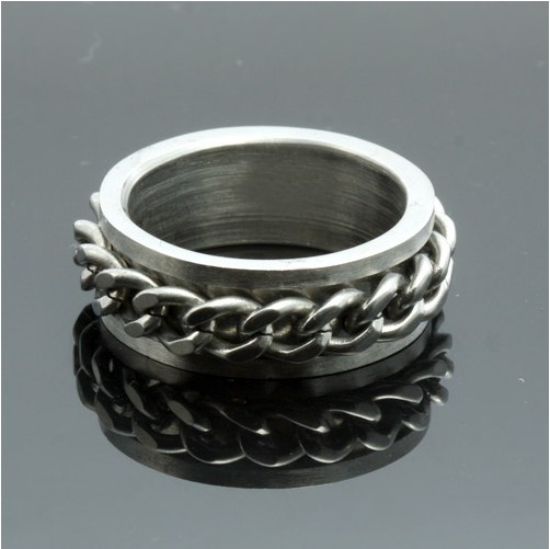 Ring "Chain" i rosfritt stål - 4