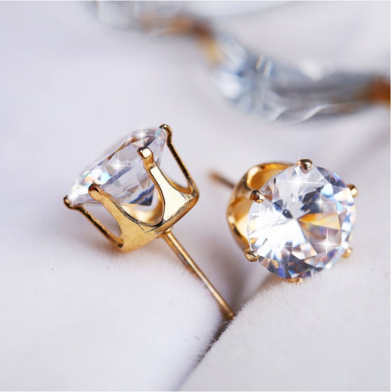 Örhängen "Triangle Zircon" med Cubic Zirconia och i 18K Guldplätering