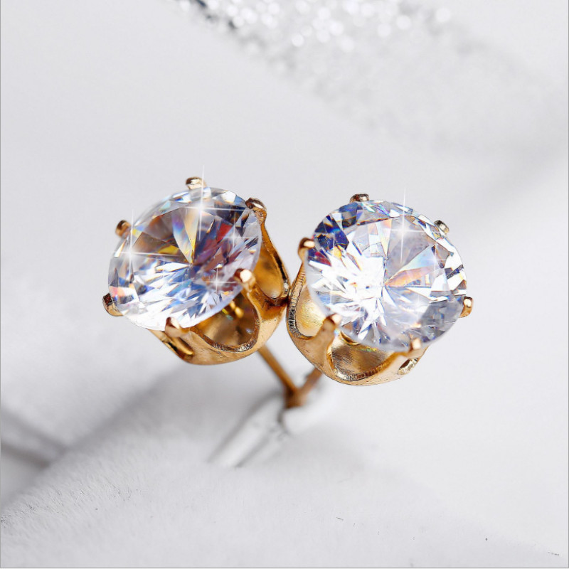 Örhängen "Triangle Zircon" med Cubic Zirconia och i 18K Guldplätering - 2