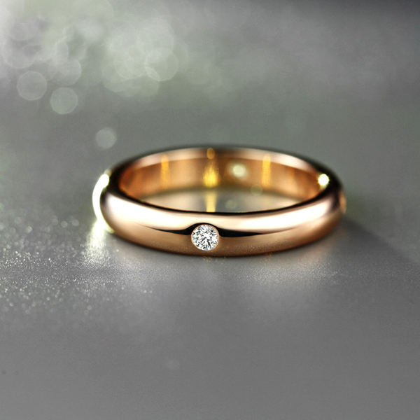 Ring med fyra integrerade stenar i Cubic Zirconia samt i 18 K Roséguldplätering - 5