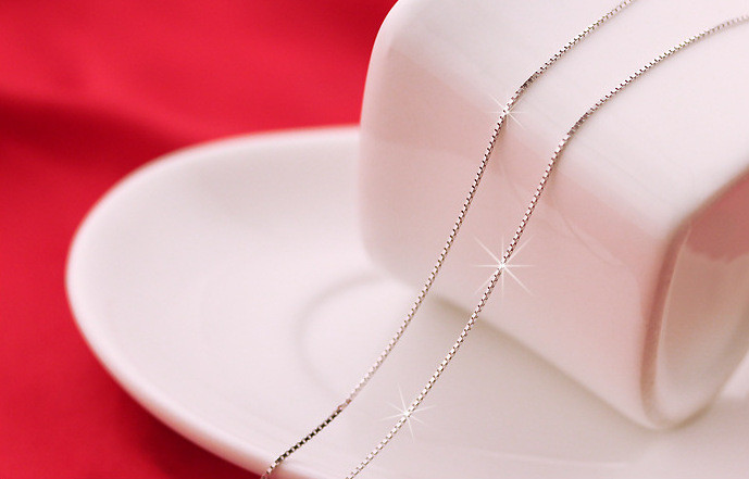 Halskedja "Box" i 925 Sterling Silverplätering 1,4 mm -flera längder - 4