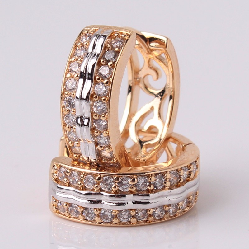Örhängen med Cubic Zirconia och i Platinum- och 18K Guldplätering alt. Roséguldplätering - 2