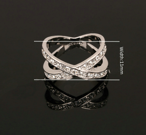 Ring med små Cubic Zirconia i Platinumplätering - 4
