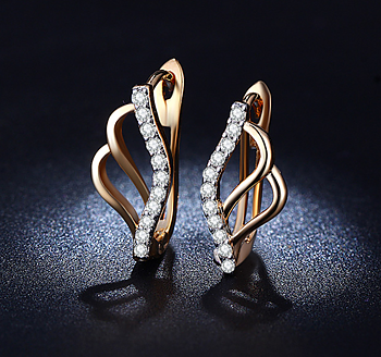 Örhängen med Cubic Zirconia och i 18K Guldplätering