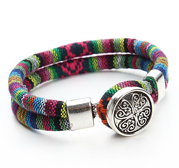 Armband "Tibetan" i bomull -Mixade färger