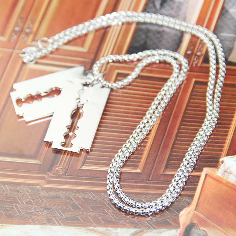 Halsband "Double Razor" i rostfritt stål   - 3